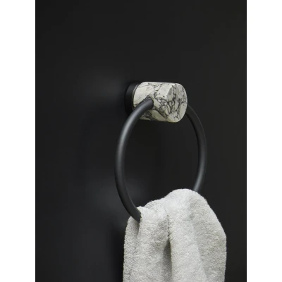 Afbeelding van Handdoekring Aquanova Nero Alba