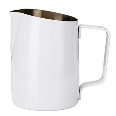 Afbeelding van Dianoo Espresso Stomende Kan, Melk Opschuimen Pitcher Roestvrij Staal, Koffie Latte Art Cup 420ML Wit
