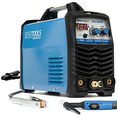 Afbeelding van IPOTOOLS TIG 200R WIG lasapparaat DC lasapparaat, 200 ampère, volledig digitaal inverter, met lcd display, HF ontsteking, MMA E hand, IGBT, 7 jaar garantie