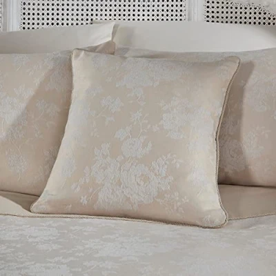 Afbeelding van Dreams &amp; Drapes ivoorkleurige dekbedovertreksets met bloemen super kingsize beddengoed (260 x 220 cm) dekbedovertrek bloemenrozen traditioneel/vintage jacquard luxe