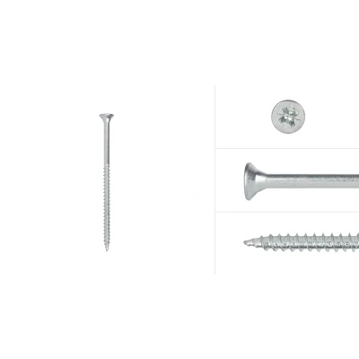 Afbeelding van Spaanplaatschroeven Verzinkt 4 x 70 mm Pozidrive Deeldraad 200 Stuks