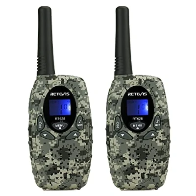 Afbeelding van Retevis RT628 Walkie Talkie Kinderen, Walky Talky PMR446 8 Kanalen VOX LCD scherm, voor Kinderen Speelgoed Cadeau Kamperen, Wandelen, Avontuur(1 Paar, Camouflage)