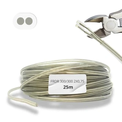Afbeelding van HALOTEC 25 meter Elektrische Kabel 2 aders 2x0.75 H03VVH2 F Dubbele PVC Isolatie Installatiekabel Stroomkabel Transparant Platte
