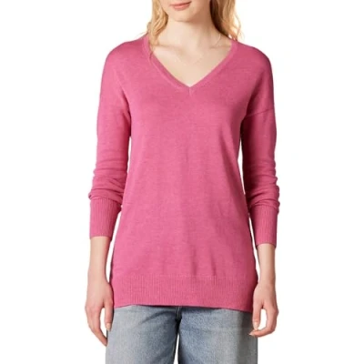 Afbeelding van Amazon Essentials Women&#039;s Lichtgewicht tuniektrui met lange mouwen en V hals (verkrijgbaar in grote maten), Roze, L