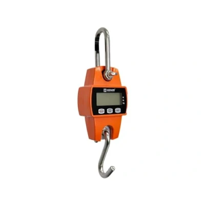 Afbeelding van Haakweegschaal met stalen constructie, haak 300kg, 660 lb, nauwkeurigheid +/ 50g, LCD digitaal display 0.7&quot;, tarra, toggle, voeding 3x AA, werktijd tot 150u, afmetingen 150x80x46mm, HDWR wagPRO H300