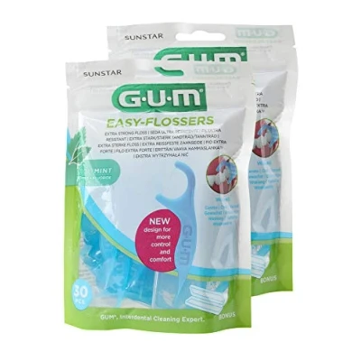 Afbeelding van 2 x GUM Easy Floss tandzijde inclusief houder Interdental sticks