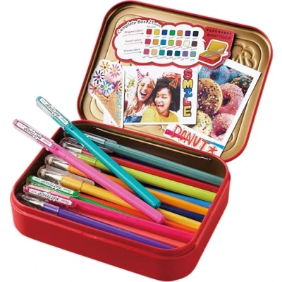 Afbeelding van Pentel Mattehop K110V gelroller met zeer dekkende inkt in matte afwerking, 1,0 mm (metalen doos 21 stuks inhoud op kleur gesorteerd)