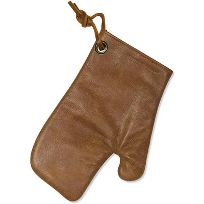 Afbeelding van Dutchdeluxes Ovenwant (Volnerf) Leder Vintage Camel Geschikt voor Barbecue Incl. Geschenkdoos