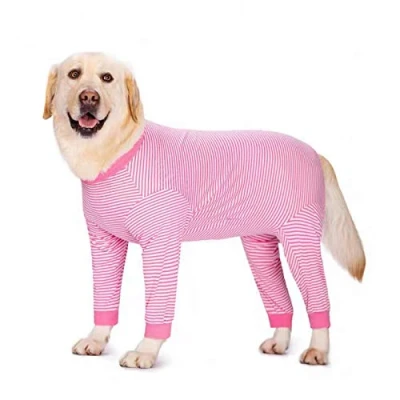 Afbeelding van Yeapeeto Hond onesie Surgery Recovery Suit voor Large Medium Bodysuit Honden Pajama&#039;s PJS Full Body for Shedding, Allergy, Anti Licking, Wondbescherming, Cone Alternatief (5XL, roze)