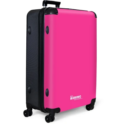 Afbeelding van NoBoringSuitcases.com® Koffer groot Reiskoffer lichtgewicht Roze Effen Rolkoffer met 4 wielen Grote trolley XL 98 liter bagage