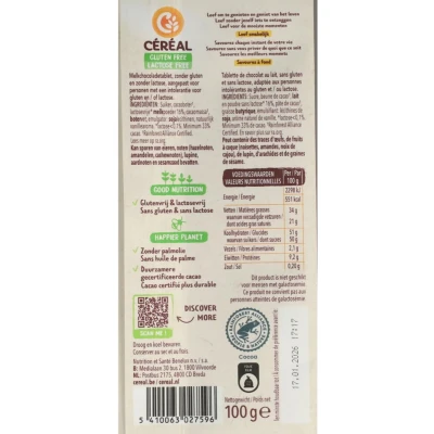 Afbeelding van 10x Céréal Melkchocolade Glutenvrij en Lactosevrij 100 gr