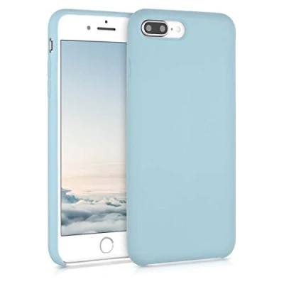 Afbeelding van kwmobile telefoonhoesje geschikt voor Apple iPhone 7 Plus / 8 Hoesje met siliconen coating Smartphone case in pastelblauw