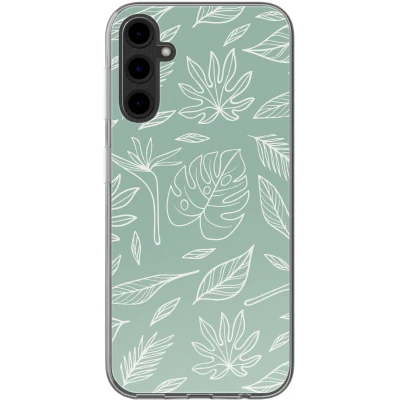 Afbeelding van Samsung Galaxy A14 (4G) Hoesje Siliconen en TPU (zacht) imoshion Softcase/Backcover Leaves Line Art Telefoonhoesje