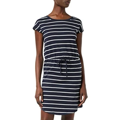 Afbeelding van ONLY NOS 15153021 ONLMAY LIFE S/S DRESS dames,Stripes:thin Stripe Cloud Dancer Blue Mirage,L