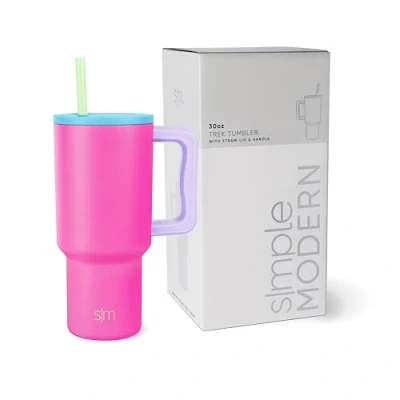 Afbeelding van Simple Modern 30 oz beker met handvat en rietjesdeksel Geïsoleerde beker, herbruikbare roestvrijstalen waterfles, reisbekerhouder vriendelijk Geschenken voor vrouwen hem haar Trek Collection