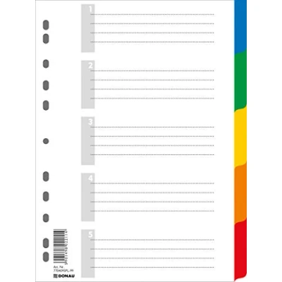 Afbeelding van Donau 7704095PL 99 register, PP, A4, 225 x 297 mm, 5 plus 1 vel, verschillende kleuren
