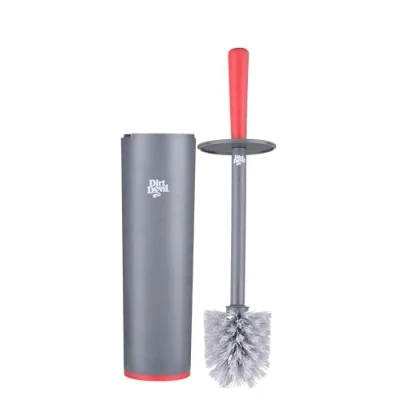 Afbeelding van Dirt Devil WC borstel met Houder Stevige 39 x 12 16 CM Grijs/ Rood