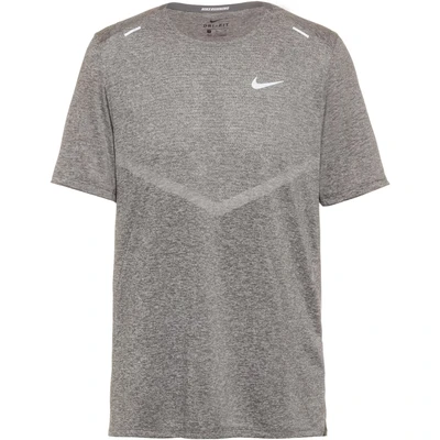 Afbeelding van Nike Performance RISE Sport Tshirt, Heren, Maat: XXL, Smoke grey/heather/reflective silver