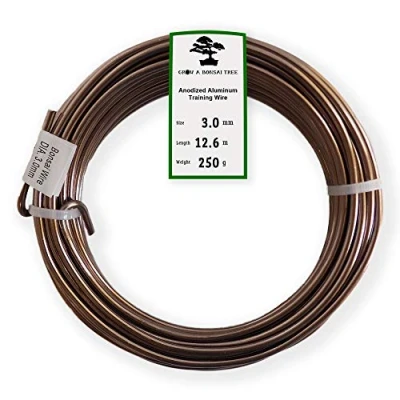 Afbeelding van Grow A bonsai Tree Geanodiseerd aluminium 3,0 mm trainingsdraad 250 g grote rol (40 voet) kies je maat en kleur (3,0 mm, bruin)