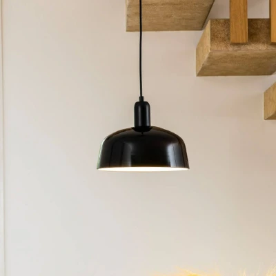 Afbeelding van FARO BARCELONA Tatawin hanglamp, zwart, glas, Ø 18,4 cm