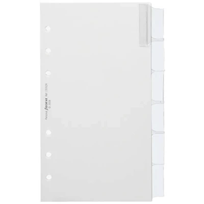 Afbeelding van Filofax 131624 blanco register met gekleurde tabs, wit