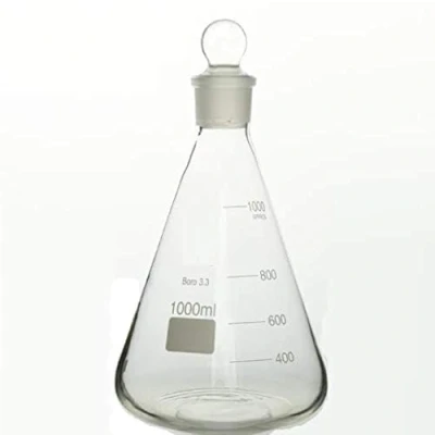 Afbeelding van Rocwing Boro 3.3 Glazen erlenmeyer met stop voor laboratorium (1000 ml)