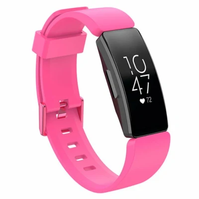 Afbeelding van Fitbit Inspire 1 / HR Ace 2 siliconen bandje met gesp Maat: Large roze