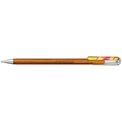 Afbeelding van Pentel K110 DMXX Hybrid Dual Metallic gelroller glittergel schrijfkleur goud/metallic rood &amp; goud, lijndikte 0,5 mm, 1 stuk goud/met. goud