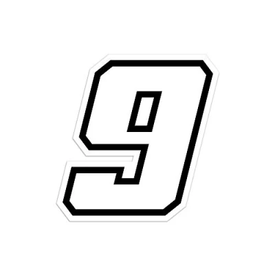 Afbeelding van 4R Quattroerre.it 13369 Nummer Racing 9 Moto GP, wit, 10 x cm