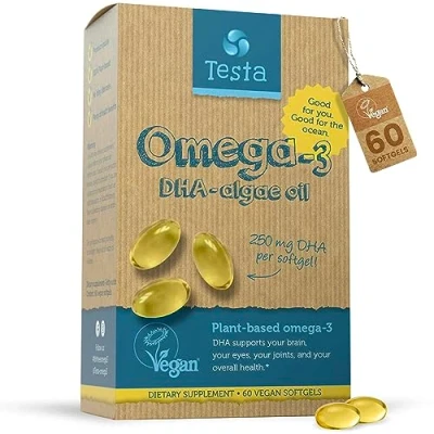 Afbeelding van Testa Omega 3 algenolie DHA 250 mg 60 capsules