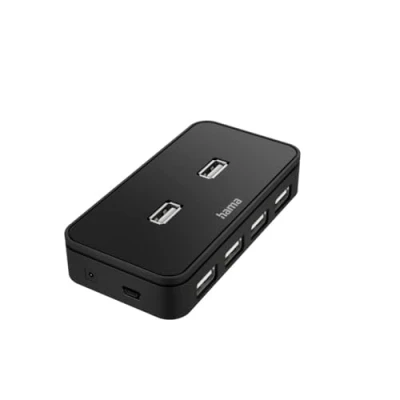 Afbeelding van Hama Usb Hub 7 Poorts 2.0 480 Mbit/S Incl. Kabel En Netadapter
