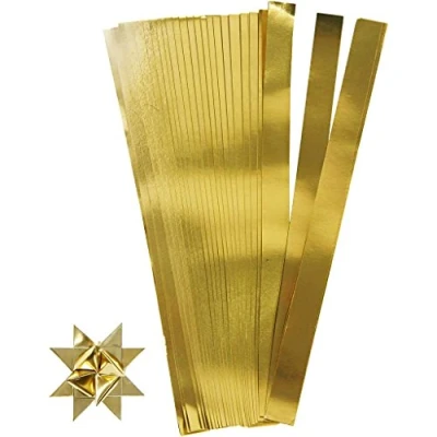 Afbeelding van Paper Star Strips, B: 15 mm, D: 6,5 goud, 100pcs, L: 45 cm