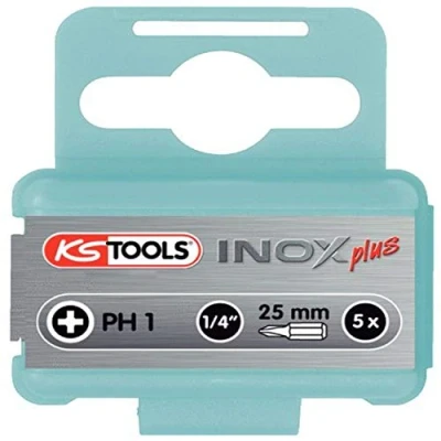 Afbeelding van KS Tools 910.2201 1/4&quot; RVS Bit PH1, 25mm, 5 per pak