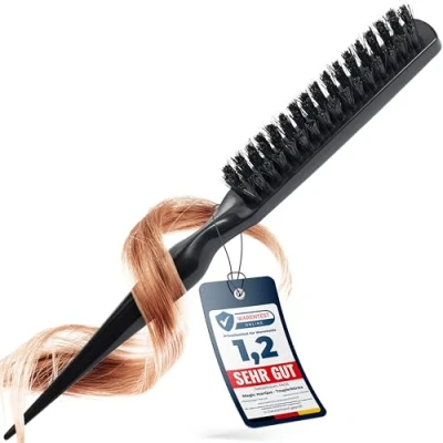 Afbeelding van Magic marQus Volume en glans Zwijnhaar Teasing Brush Strakke Bun Brush, Haarborstel Sleek Look 1pc classic black