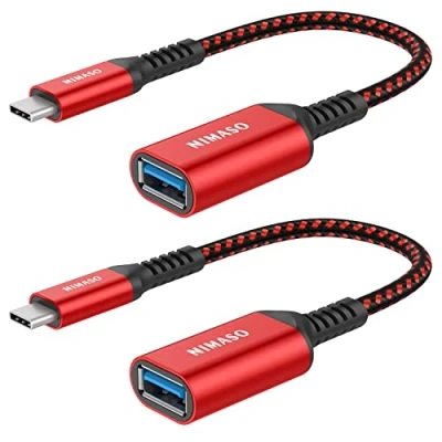 Afbeelding van NIMASO USB C naar 3.1 Adapter 2 pack, OTG kabel Type Male Female Compatibel met MacBook Pro 2018, iPad 2020, Samsung Galaxy S20 Note 10 S8 S9, Huawei P30, Google Pixel
