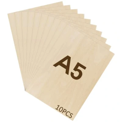 Afbeelding van WISYOK 10x Multiplex, A5 Multiplex Platen 2mm, Multiplexplaten, Houten om te Knutselen Ideaal voor doe het zelf houtbewerking, laserbewerking, pyrografie, modelbouw, geschenken 210x150*2mm