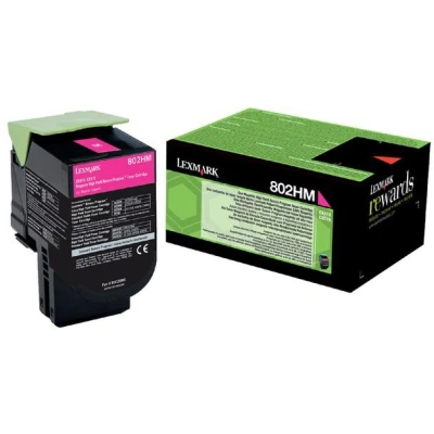 Afbeelding van Lexmark 80C2HM0 (802HM) Toner Magenta Hoge capaciteit