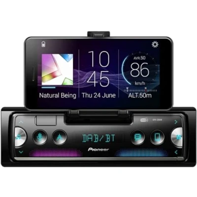 Afbeelding van Pioneer SPH 20DAB met antenne inclusief nieuwste generatie 1 DIN ontvanger DAB/DAB+ digitale radio, Bluetooth, USB en Spotify. Aansluiting op iPhone &amp; Android apparaten