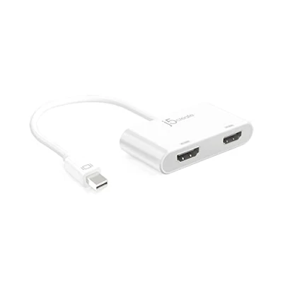 Afbeelding van j5create Mini DisplayPort naar Dual 4K HDMI MST Adapter, compatibel met Microsoft Surface Pro, Book, HP Omen 15 CE051NR en meer (JDA156)