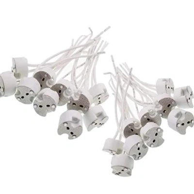 Afbeelding van JZK 20 stuks GU5.3 / MR16 keramische kwarts lamphouder stopcontact lichtbeker siliconen kabel voor halogeenlampen, LED lichten, wit