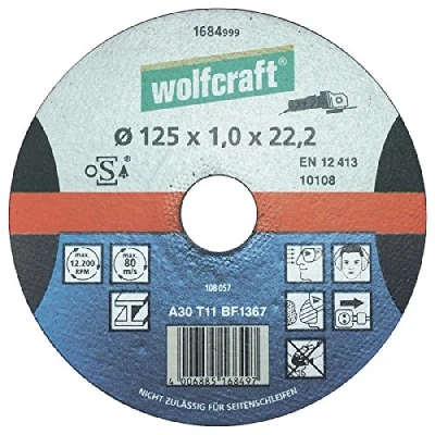 Afbeelding van Wolfcraft Doorslijpschijf Ø125 x 1,2 22,23 1 stuk 1684999