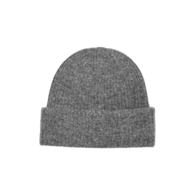 Afbeelding van SELECTED FEMME Vrouwelijke muts ribgebreid, Medium grijs (grey melange), One size