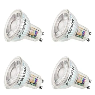 Afbeelding van SEBSON GU10 LED Lamp 5W vervangt 50W 380lm Warm Wit 3000K Niet Dimbaar 36 Stralingshoek Spot 230V Set van 4