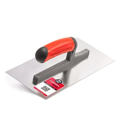 Afbeelding van COMENSAL® Glijdende troffel roestvrij TD professionele stalen droogbouwgereedschap gistschijf dakrand ergonomische greep Made in EU 280 x 130 mm