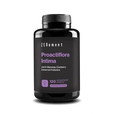 Afbeelding van Proactiflora Intima, met D Mannose, Veenbessenextract en Probiotica, 120 Capsules voor blaasontsteking urinewegen Veganistisch, Zonder Additieven, Lactose, GGO Vrij, Top Kwaliteitsnormen Zenement