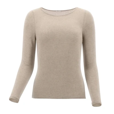 Afbeelding van Oroblu dames Perfect Line longsleeve in kasjmierblend de kleur Zand, maat: XL