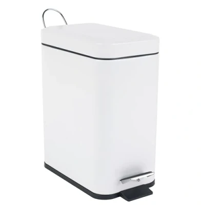 Afbeelding van Beldray® LA041173WHT Rectangular Waste Pedal Bin with Soft Closing Lid, 5 Litre, White