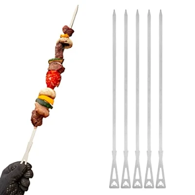 Afbeelding van FENNEK Grillspiesen grilltoebehoren/met opbergtas kort/van rvs Made in Germany 6 stuks
