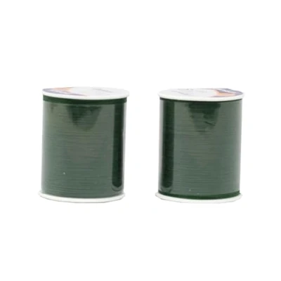 Afbeelding van Korbond Twin Pack 320 m groene multifunctionele polyesterdraad voor handnaaimachines geen krimp, ideaal herstellen, aanpassen, quilten, knutselen, reparaties en versiering
