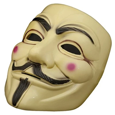 Afbeelding van V in voor Vendetta Masker Guy Fawkes Halloween Carnaval Anoniem (Beige)
